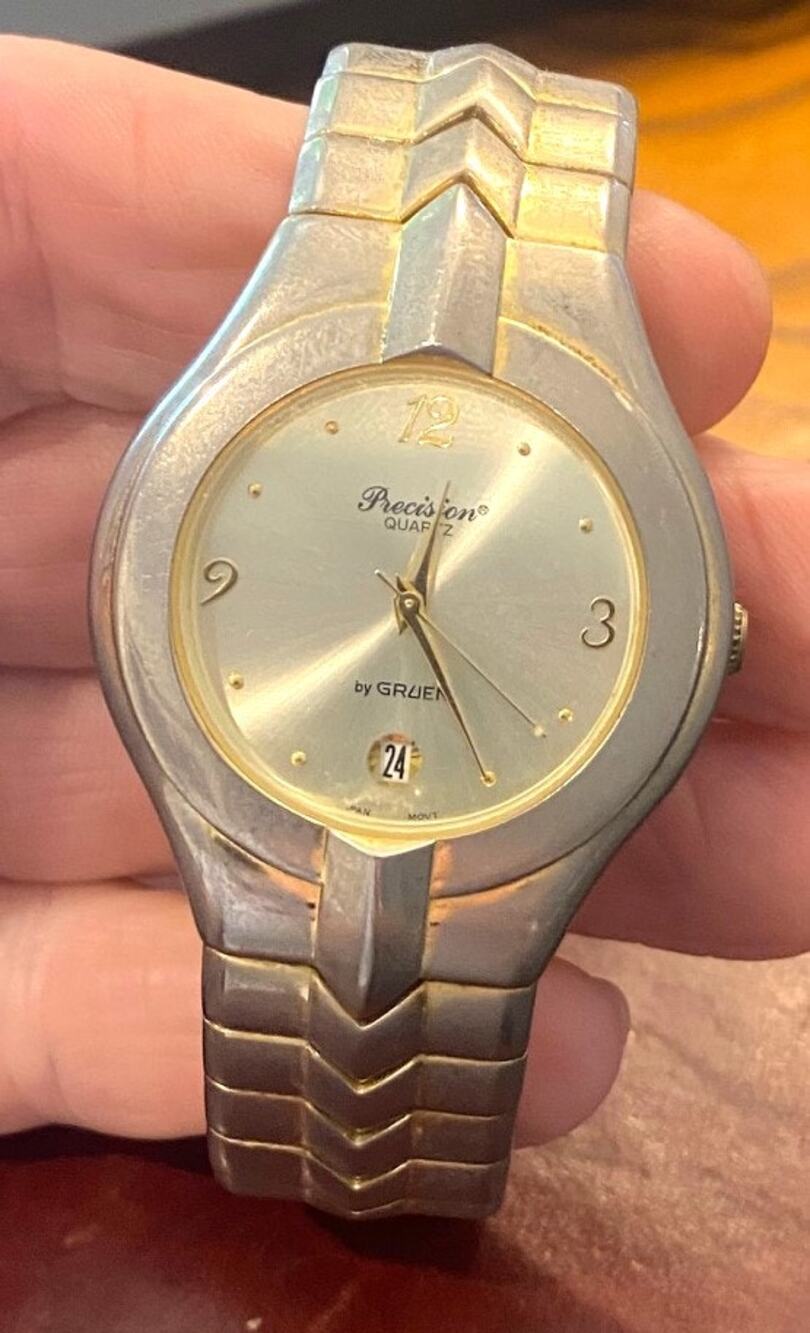 Men's Light Gold Tone Precision by Gruen Watch, GP5038, Date Window